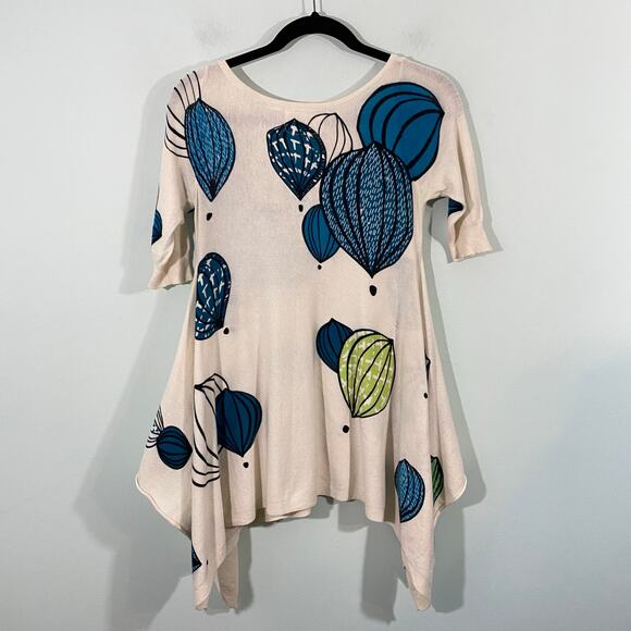 Anthropologie Field & Flowers Hot Air Ballons Asymmetrical Hem Blouse Size S - Picture 10 of 10